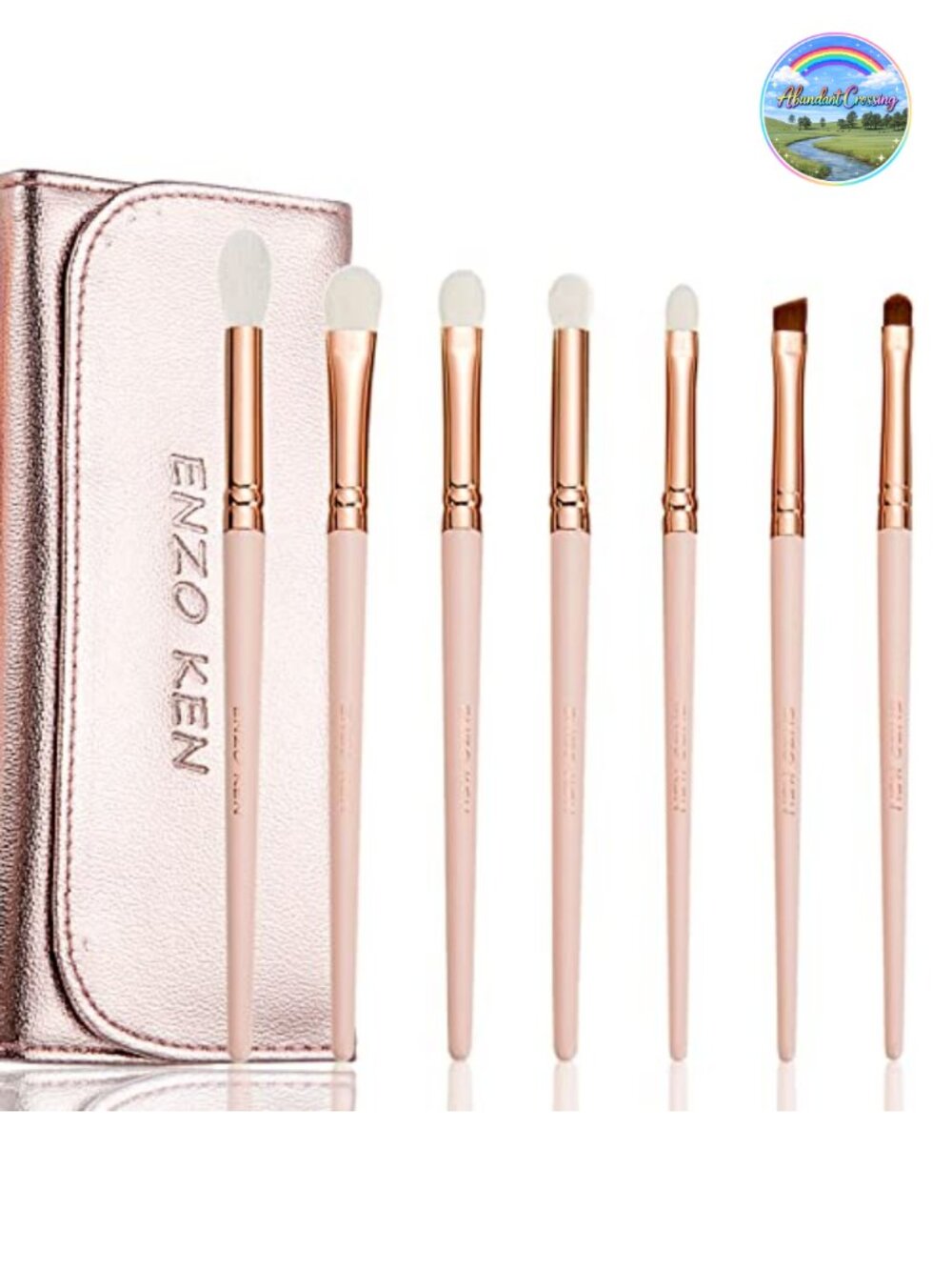 Professional Natural Goat Hair Eyeshadow Brush Set with Case, Birch Handle,